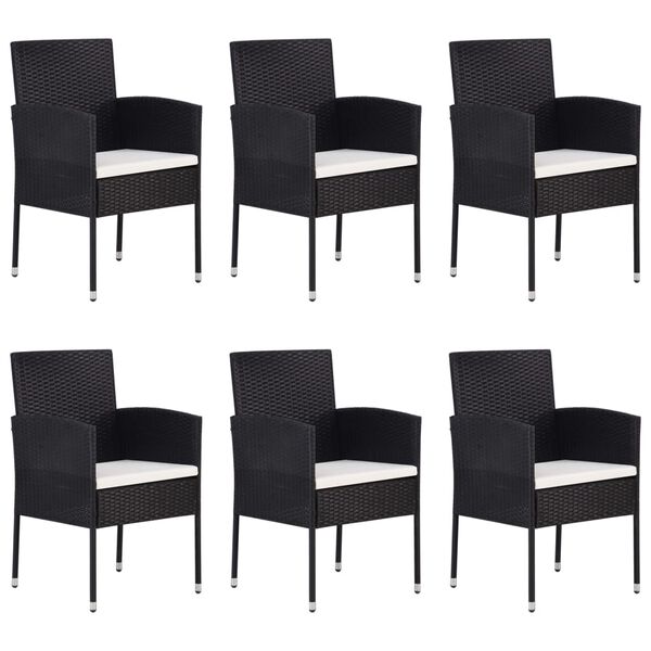 vidaXL Ensemble &agrave; manger de jardin 7 pcs Noir