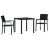 vidaXL Ensemble de salle &agrave; manger pour jardin 3 pc Noir