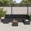 vidaXL Ensemble de canap&eacute; de jardin 8 pcs Noir