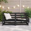 vidaXL Salon de jardin 2 pcs noir bois de pin massif