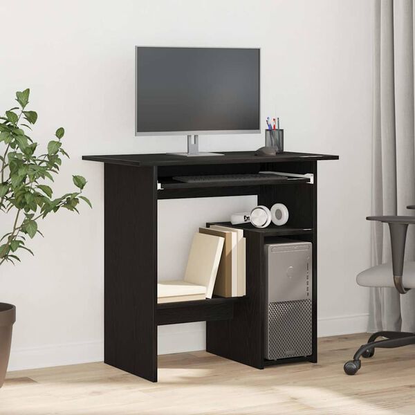 vidaXL Bureau chêne noir 80x45x74 cm bois d'ingénierie