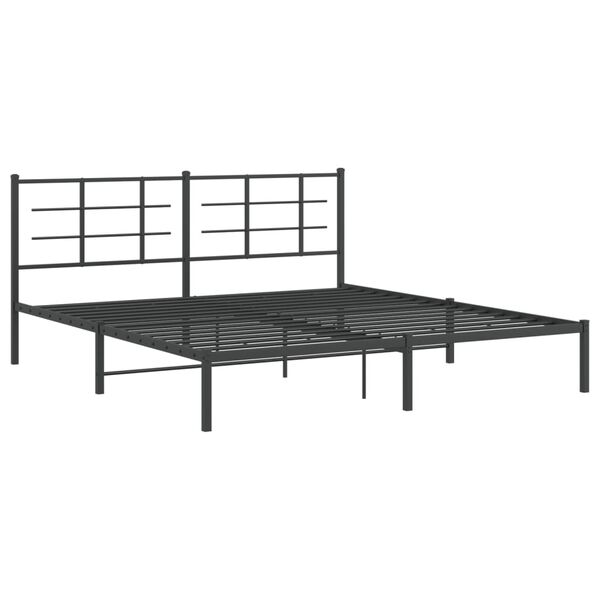 vidaXL Cadre de lit m&eacute;tal sans matelas et t&ecirc;te de lit noir 180x200 cm