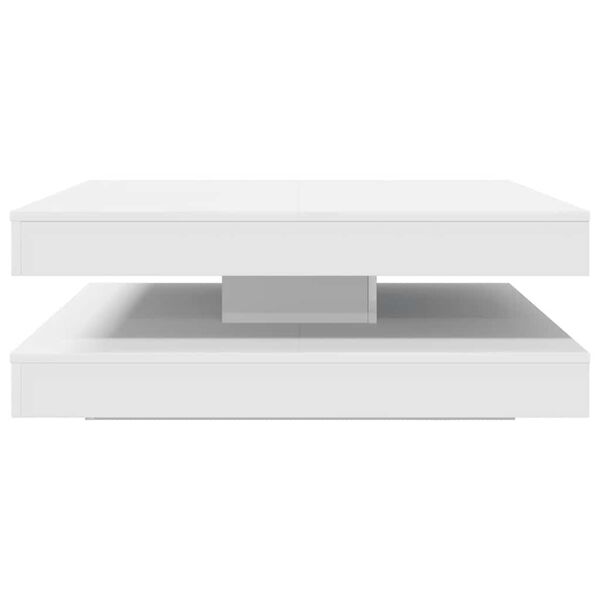 vidaXL Table basse rotative à 360 degrés blanc 90x90x34,5 cm