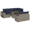 vidaXL Ensemble de canap&eacute; de jardin 11 pcs avec coussins gris r&eacute;sine tress&eacute;e
