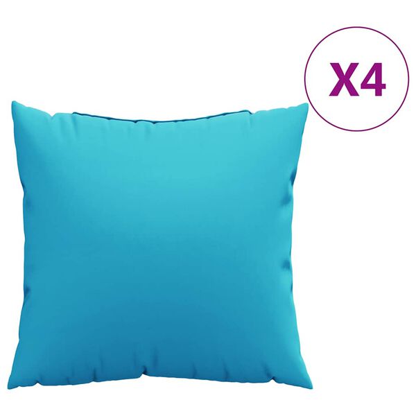 vidaXL Coussins &Eacute;parpill&eacute;s Uni 4 pcs Turquoise 50 x 50 cm