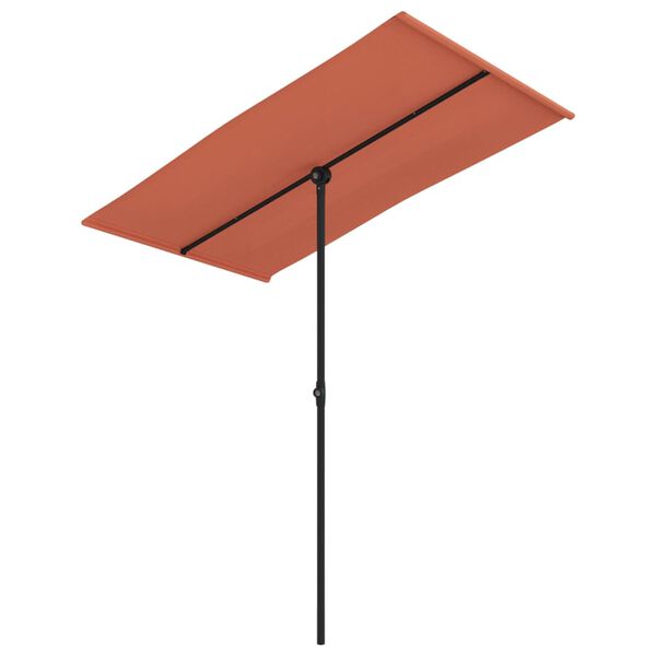 vidaXL Parasol de jardin avec m&acirc;t en aluminium 180x110 cm Terre cuite