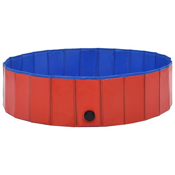 vidaXL Piscine pliable pour chiens Rouge 120x30 cm PVC