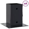 vidaXL Bases de poteau carr&eacute;es 4 pcs anthracite 91x91 mm