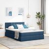 vidaXL Lit avec rangement et matelas avec matelas Bleu 140 x 200 cm