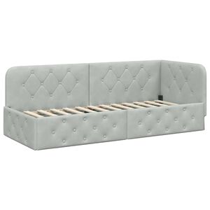 vidaXL Cadre de lit d'angle Gris clair 80 x 200 cm Velours