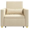 vidaXL Canap&eacute;-lit escamotable simple Cr&egrave;me 90 x 165 x 87 cm tissu