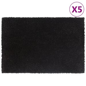 vidaXL Tapis de porte 5 pcs noir 40x60 cm fibre de coco touffet&eacute;