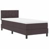 vidaXL Lit &agrave; ressorts avec matelas Marron fonc&eacute; 80 x 200 cm tissu