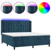 vidaXL Sommier &agrave; lattes de lit matelas et LED Bleu fonc&eacute; 160x200 cm