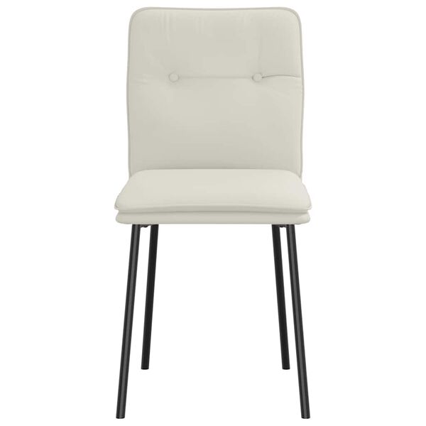 vidaXL Chaises &agrave; manger lot de 4 Cr&egrave;me Velours