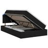 vidaXL Lit de rangement LED avec matelas Noir 120 x 200 cm Tissu
