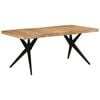 vidaXL Table &agrave; d&icirc;ner noir 180x90x77 cm bois d'acacia solide