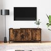 vidaXL Meuble TV avec portes ch&ecirc;ne fum&eacute; 102x35x45 cm bois d'ing&eacute;nierie