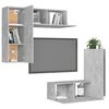 vidaXL Ensemble de meubles TV 4 pcs Gris b&eacute;ton Bois d'ing&eacute;nierie