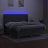 vidaXL Sommier &agrave; lattes de lit matelas LED Gris fonc&eacute; 180x200 cm Tissu