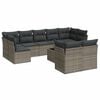 vidaXL Salon de jardin avec coussins 10 pcs gris r&eacute;sine tress&eacute;e