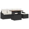 vidaXL Ensemble de canap&eacute; de jardin 6 pc Noir et Cr&egrave;me
