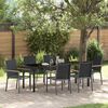 vidaXL Ensemble de salle &agrave; manger pour jardin 7 pcs Noir