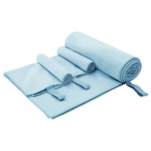 vidaXL Set de serviettes de sport 3 pcs Bleu Polyester et Polyamide