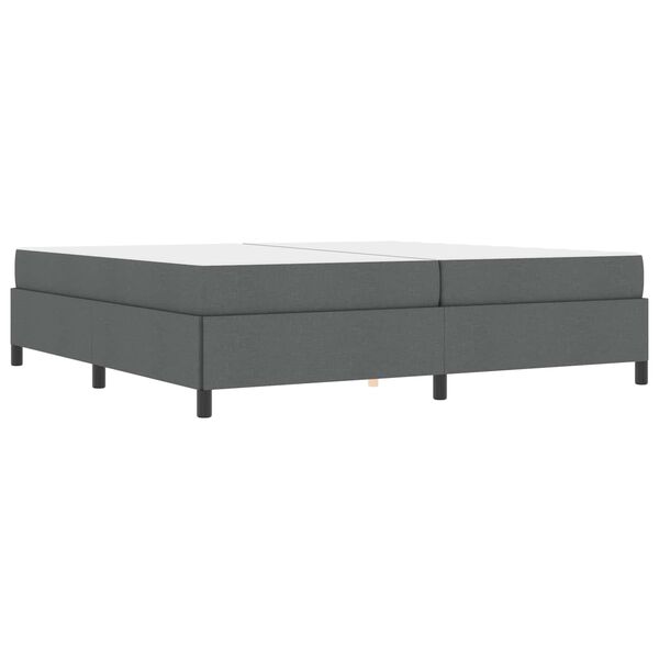 vidaXL Lit &agrave; ressorts avec matelas Gris fonc&eacute; 200 x 200 cm tissu