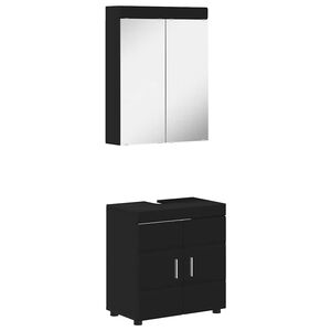 vidaXL Ensemble de mobilier de salle de bain TULUM 2 pcs Noir
