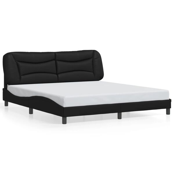 vidaXL Cadre de lit sans matelas Hvar noir 180x200 cm similicuir