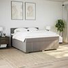 vidaXL Sommier &agrave; lattes de lit avec matelas Taupe 200x200 cm Tissu