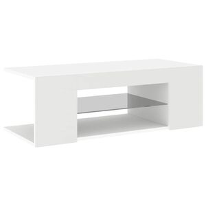 vidaXL Meuble TV avec lumi&egrave;res LED Blanc 90x39x30 cm