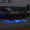 vidaXL Table basse avec lumières LED vieux bois 90x50x40 cm