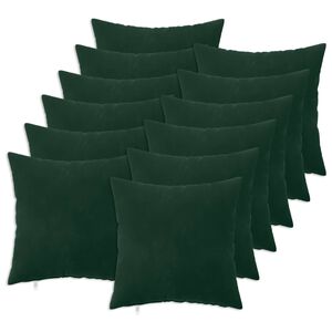 vidaXL Coussin avec oreiller HEERLEN 12 pi&egrave;ces Vert fonc&eacute; Velours