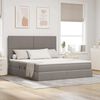 vidaXL Lit avec rangement et matelas Taupe 180 x 200 cm Polyester