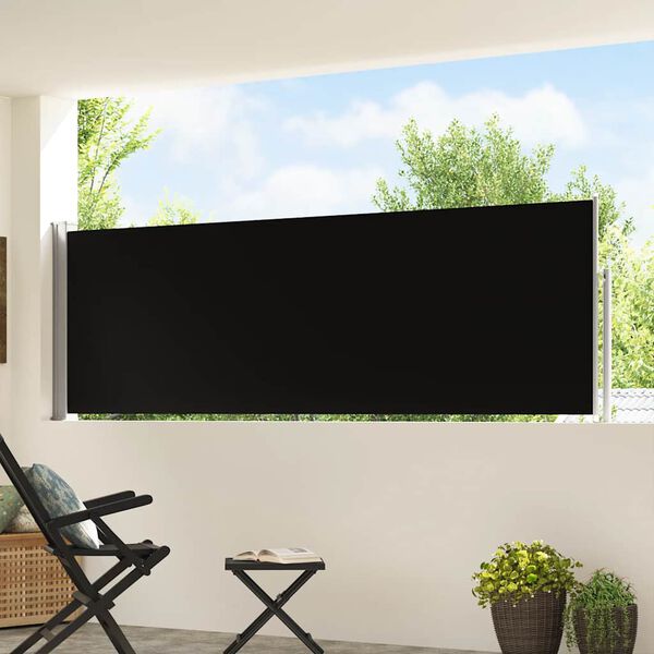 vidaXL Auvent lat&eacute;ral r&eacute;tractable de patio 100x500 cm Noir