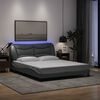 vidaXL Cadre de lit avec LED sans matelas Hvar gris clair 160x200 cm tissu