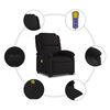vidaXL Fauteuil inclinable de massage &eacute;lectrique Noir Tissu