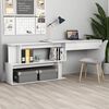 vidaXL Bureau d'angle Blanc brillant 200x50x76 cm Bois d’ingénierie