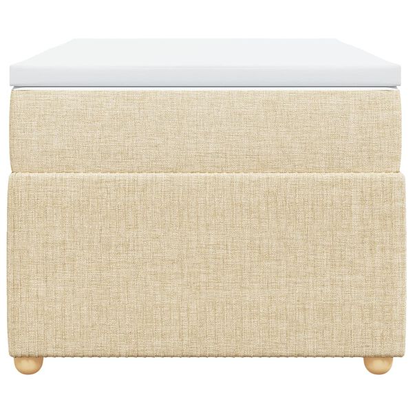 vidaXL Sommier &agrave; lattes de lit avec matelas Cr&egrave;me 100x200 cm Tissu