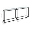 vidaXL Table console Marbre blanc 200x35x75,5 cm Verre tremp&eacute;