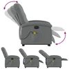vidaXL Fauteuil inclinable de massage &eacute;lectrique Gris fonc&eacute; Tissu