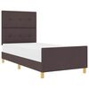 vidaXL Cadre de lit avec t&ecirc;te de lit Marron fonc&eacute; 80 x 200 cm tissu