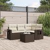 vidaXL Salon de jardin avec coussins 5 pcs marron r&eacute;sine tress&eacute;e
