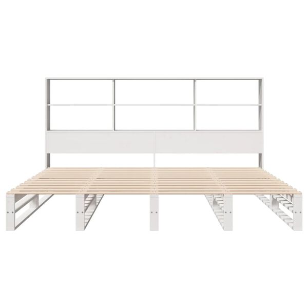 vidaXL Lit biblioth&egrave;que sans matelas blanc 180x200 cm bois massif