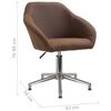 vidaXL Chaise pivotante de salle &agrave; manger Marron Tissu