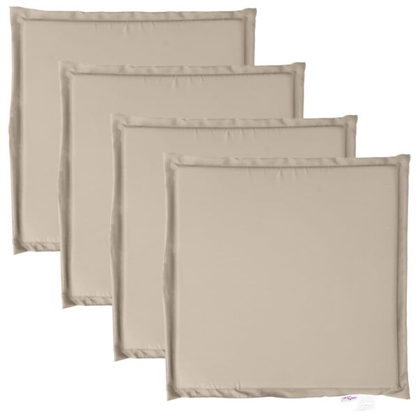vidaXL Coussins de si&egrave;ge de jardin lot de 4 taupe 45x45x2 cm carr&eacute;