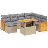 vidaXL Salon de jardin avec coussins 8 pcs beige r&eacute;sine tress&eacute;e