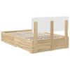 vidaXL Cadre de lit Ch&ecirc;ne Sonoma 135 x 190 cm Bois d'ing&eacute;nierie